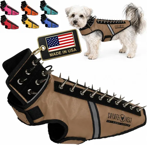 Vista 39 de CoyoteVest SpikeVest - Chaleco de arnés para perro, accesorios reflectantes para perros con picos para proteger a tu mascota de ataques de Raptor