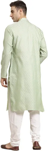 Vista 2 de SOJANYA (Desde 1958), seda jacquard para hombre, diseño autoadhesivo, Kurta