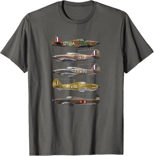 Vista 24 de Hawker Hurricane is a British WW2 camiseta de aviones de combate Negro