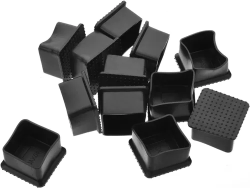 Vista 7 de 12 piezas de 0.79 x 0.79 pulgadas de plástico para pies cuadrados, protector de suelo deslizante para muebles, reduce el ruido, evita arañazos