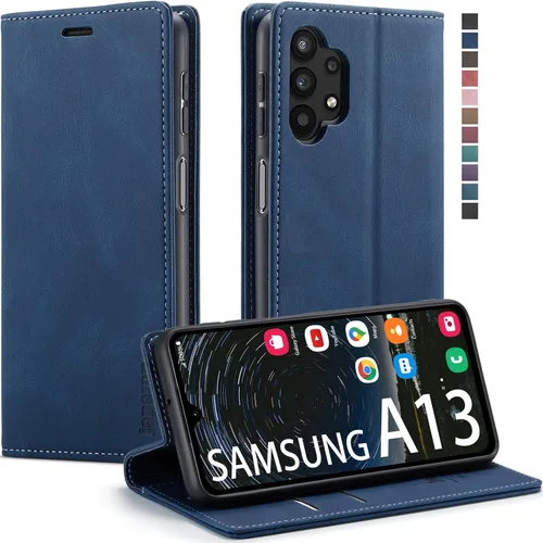 Vista 40 de Funda tipo cartera para Samsung Galaxy A12 con tarjetero [bloqueo RFID] atril magnético, funda de cuero con tapa para Samsung Galaxy A12 (negro)