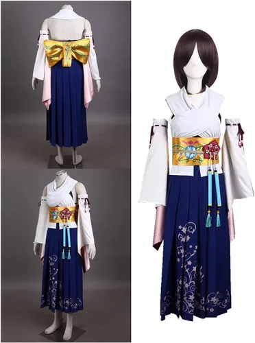 Vista 3 de YOUYI Disfraz de Yuna de juego de cómics de talla estadounidense, disfraz de Halloween Yuna