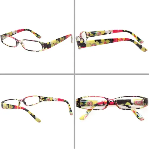 Vista 6 de Kerecsen Gafas de lectura para mujer, 4 pares de lectores de bisagra de resorte a la moda