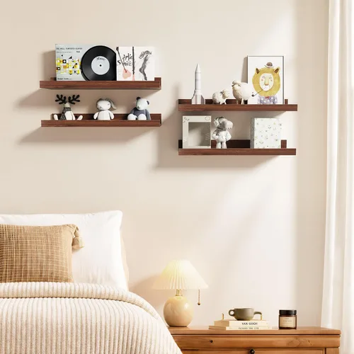 Vista 2 de BAYKA Estantes flotantes de 15.7 x 4.13 pulgadas para pared, decoración de Negro
