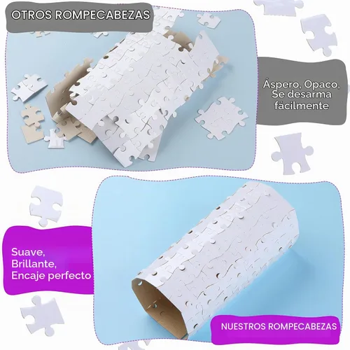 Vista 7 de Skylety 3 juegos de rompecabezas de sublimación en blanco a granel 120 piezas A4 rompecabezas DIY transferencia térmica rompecabezas personalizado