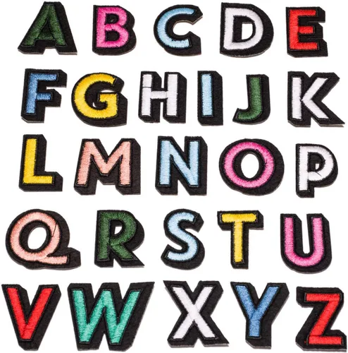 Vista 3 de U-Sky Parches bordados para coser o planchar Letras coloridas completas del alfabeto A-Z Personalización para bricolaje Ropa para niños