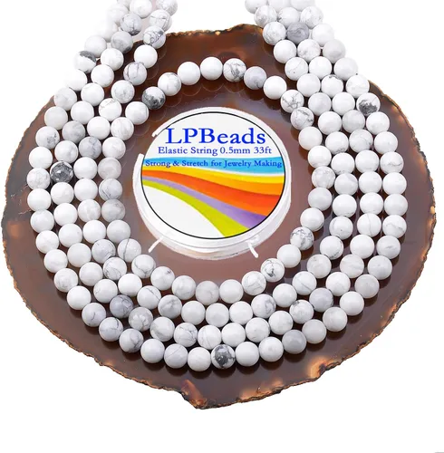 Vista 45 de LPBeads 100 Cuentas de 8mm Cuentas Redondas Naturales de Chakra, Cuentas Sueltas de Piedra Preciosa Redondas para Hacer Joyas con Cordón Elástico