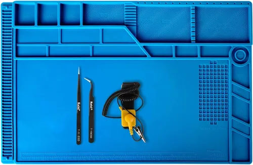 Vista 10 de Kaisiking Alfombrilla de silicona para soldadura, alfombrilla magnética de reparación de silicona, resistente al calor, para soldadura, reparación