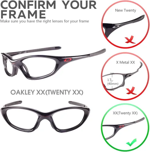 Vista 3 de Walleva Lentes de repuesto para gafas de sol Oakley XXOld Twenty (antes de la versión 2011) - 10 opciones disponibles