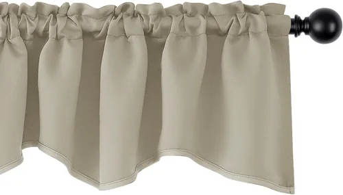 Vista 22 de Cenefas Deconovo festoneadas para cortinas pequeñas para oscurecimiento con barra de cortina sólida
