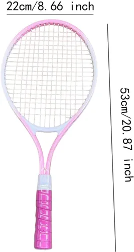 Vista 6 de kowaku Raqueta de tenis, equipo de tenis, ligera, a prueba de golpes, portátil, de nailon, cuerdas, raqueta de tenis para jardín, verano, playa