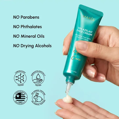 Vista 10 de MAREE Crema facial de ácido azelaico - Tratamiento de ácido azelaico con niacinamida y ácido salicílico - Corrector de manchas oscuras para la cara