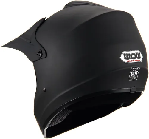 Vista 6 de WOW Casco de motocross para jóvenes, casco MX BMX, tela de araña, gafas + guantes negros de araña marciana, paquete HJOY-W MG