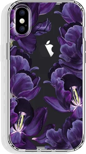 Vista 22 de GYZYA Funda para iPhone X y iPhone Xs, 5.8 pulgadas transparente con diseño floral, lindo protector delgado parachoques de TPU + cubierta trasera a