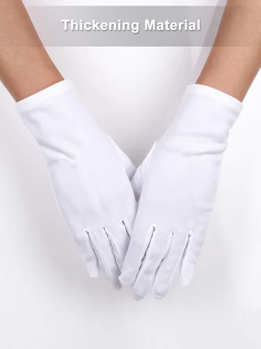 Vista 6 de Sumind 4 pares de guantes uniformes para adultos de spandex guantes de vestir guantes para policía formales esmoquin guardia desfile de disfraz
