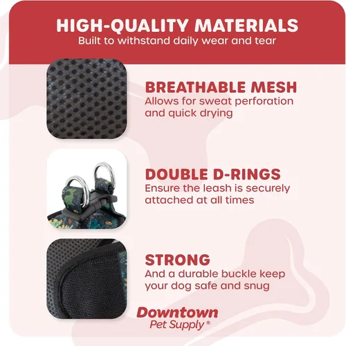 Vista 69 de Downtown Pet Supply Arnés para perro Step-in – Sin tirones, malla acolchada ajustable con ribete reflectante, correa de hebilla segura – Arnés