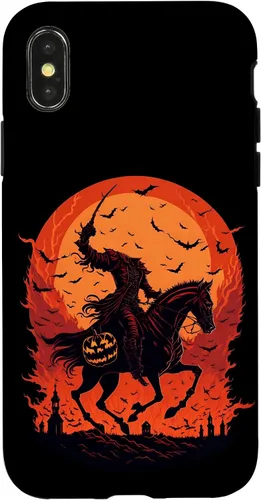 Vista 5 de Halloween Scary Pumpkin Headless Horseman Case for iPhone 17