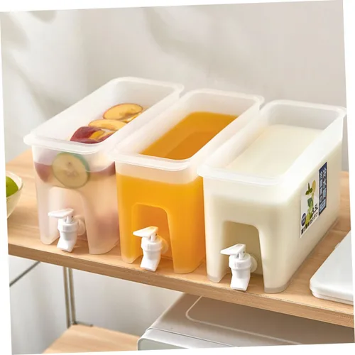 Vista 4 de NOLITOY Cubo de bebida fría grande para café, jarra de agua helada, jarra de agua para cocina, refrigerador, recipiente de agua, hervidor de agua