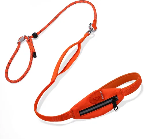 Vista 11 de Correa antideslizante para perro, correa y collar de entrenamiento resistente sin tirones con antienredos, mango acolchado e hilo reflectante