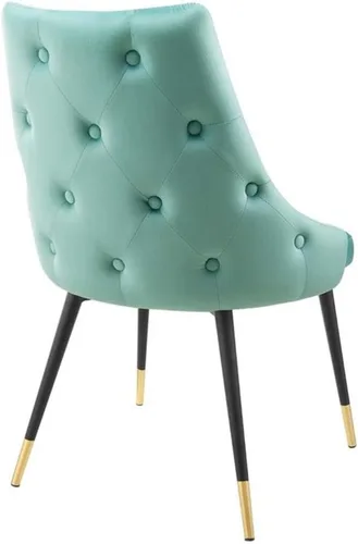 Vista 5 de Modway EEI-3907-MIN Adorn - Silla auxiliar de comedor de terciopelo copetudo, color menta