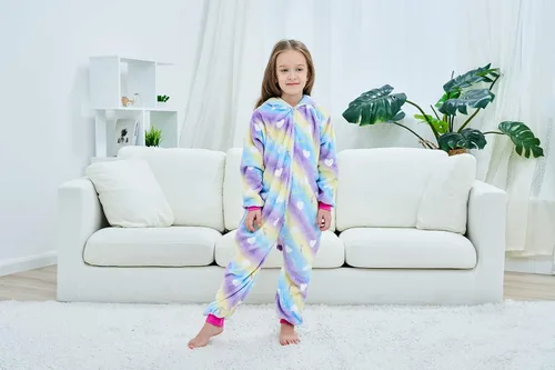 Vista 6 de Riverchan Kids Unicorn Onesie Animal Pajamas Halloween Cosplay Costume Sleepwear Gift for Girls and Boys