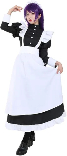Vista 2 de miccostumes - Disfraz de uniforme de criada para mujer con delantal