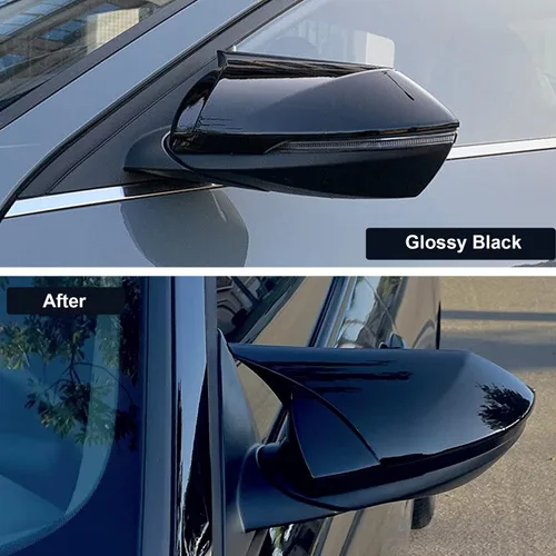 Vista 3 de Tapas para espejo retrovisor lateral de puerta para Hyundai Elantra 2021-2023, color negro brillante