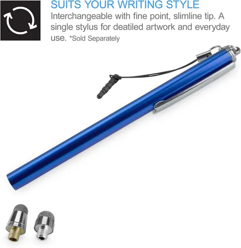 Vista 2 de BoxWave Universal EverTouch - Lápiz capacitivo con punta reemplazable, color azul lunar, lápiz capacitivo para smartphones y tablets