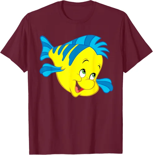 Vista 12 de Disney Camiseta de disfraz de cara grande de la Sirenita Flounder Sidekick