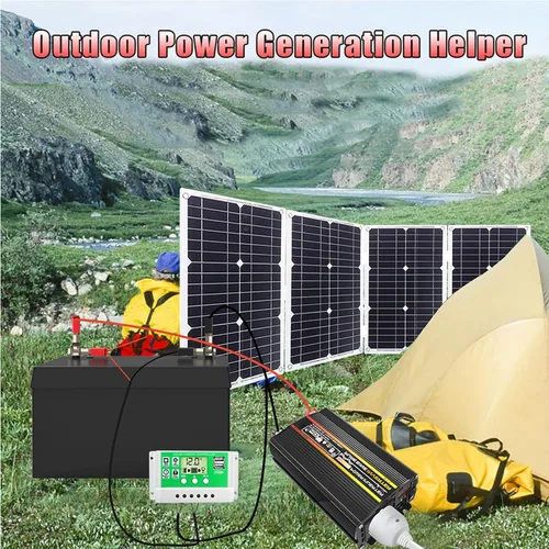 Vista 6 de Kit de inversor solar de 4000 W/6000 W con paneles de 100 W y controlador de carga de 50 A, sistema de energía fuera de la red para respaldo