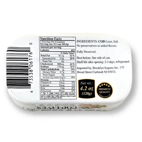 Vista 4 de Belveder Aceite de Hígado de Bacalao Salvaje Islandés 120g Lata