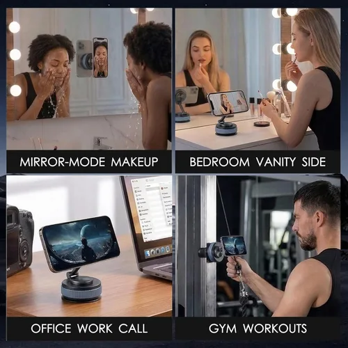 Vista 8 de Soporte magnético al vacío para teléfono - Soporte universal para tablero de instrumentos y teléfono celular para el hogar con base de succión