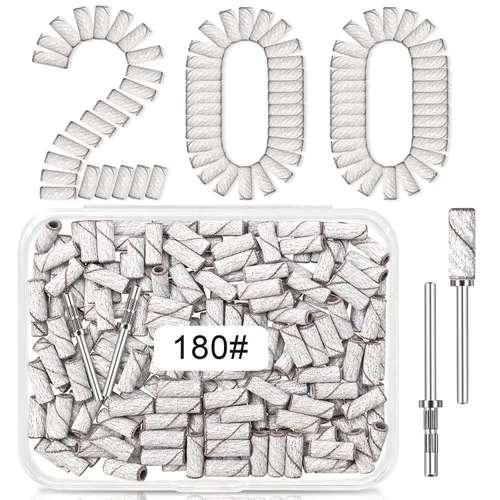 Vista 16 de [Actualización] Mini bandas de lijado de 0.122 in para taladro de uñas, grano 120, 100 bandas pequeñas para uñas acrílicas, manicura de gel