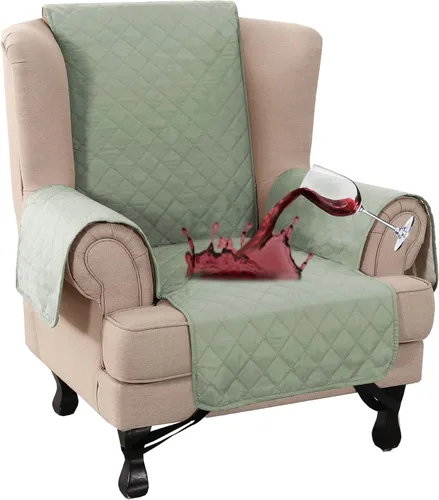 Vista 22 de Turquoize Funda 100 % impermeable para sillón de ala, protector de sofá, triple antideslizante, protector de muebles para mascotas, niños, perros