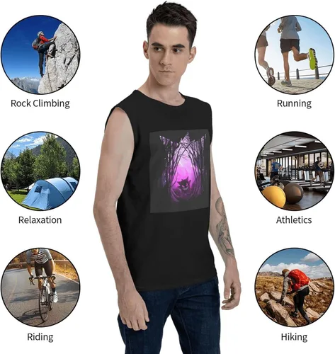 Vista 6 de DPFHL Gengar Logo Tank Tops Man's Muscle T-Shirt Sleeveless Tank Tops
