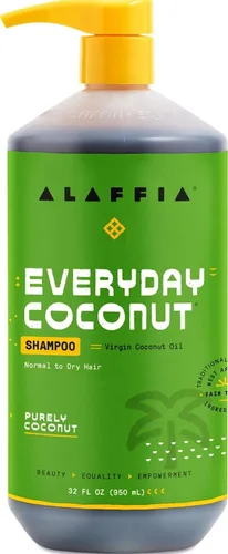 Vista 10 de Alaffia Champú de coco EveryDay, champú limpiador suave para cabello normal a seco, fabricado con aceite de coco rico en vitamina E, sin parabenos