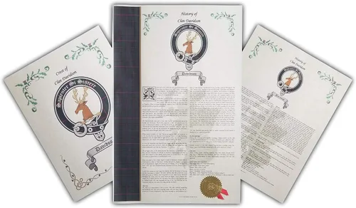 Vista 2 de Lion of the Clan Lyon - Scottish Clan & Sept History 3 Print Combo - Tartan, Buckle, Crest, Last Name Surname Meaning, Genealogy, Family Tree