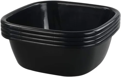 Vista 4 de Kekow Paquete de 4 bandejas pequeñas para lavabo, 8 cuartos de galón de color negro