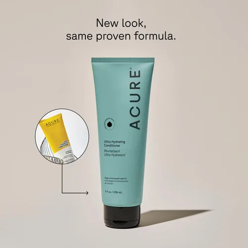Vista 2 de Acure Acondicionador ultra hidratante – Acondicionador de humedad profunda para mujeres y hombres con cabello y cuero cabelludo seco, dañado