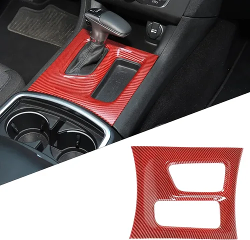 Vista 9 de CheroCar Para Dodge Charger Central Control Panel de cambio de marchas Ajuste para Dodge Charger 2015-2025 (fibra de carbono negra)