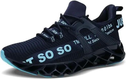 Vista 12 de UMYOGO - Tenis para hombre, atléticos, con suela estilo hoja, para correr, caminar, jugar al tenis, a la moda 1 gris