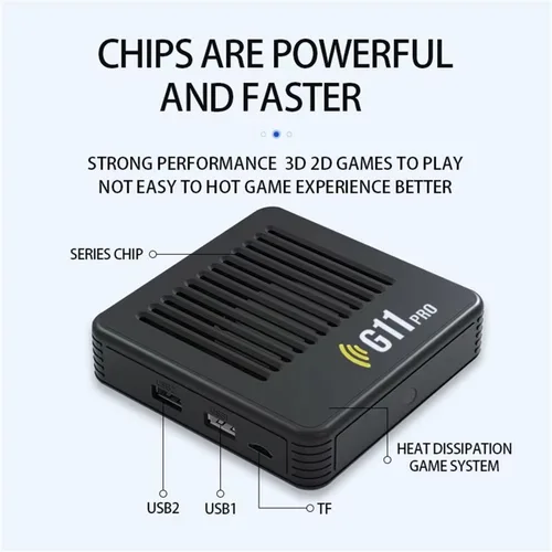 Vista 3 de G11 Pro Game Box 4K HD TV Game Stick Consola de videojuegos retro integrada Reproductor de juegos portátil inalámbrico Gamepad (128G 40000+juegos)