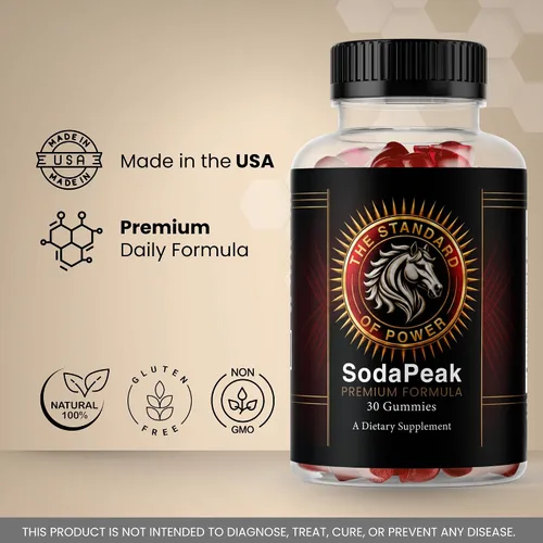 Vista 5 de Soda Peak - Gomitas de apoyo masculino, paquete de 3, 90 gomitas