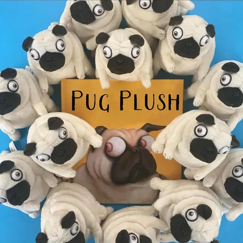 Vista 6 de Divertido animal de peluche de Pug – Juguete de peluche divertido y lindo de perro carlino feo de 6 pulgadas, peluche extraño para niños, niños