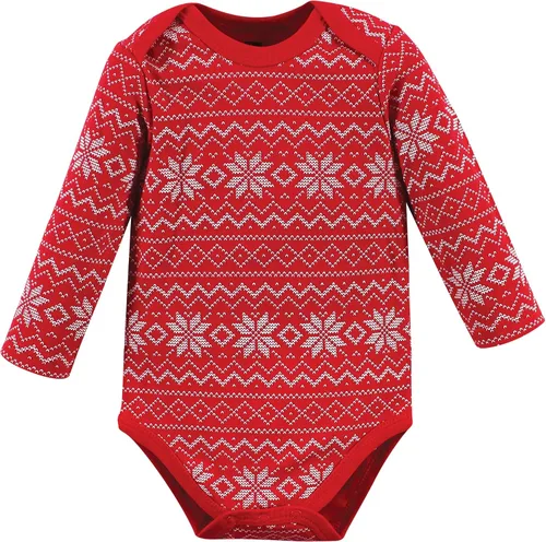 Vista 146 de Hudson Baby Body unisex de algodón de manga larga para bebé, leopardo rosa rojo