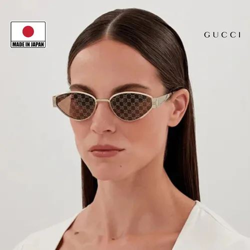 Vista 6 de Gucci GG1853S Monogram Lasered GG Pattern With Guccissima Lens Almond Shape Sunglasses with Luxury Eyewear Kit