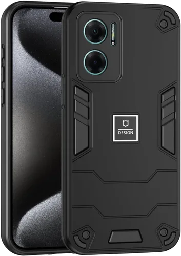 Vista 72 de Funda compatible con Redmi A1, compatible con Redmi A2 2 en 1 [PC dura + TPU], funda de teléfono negra