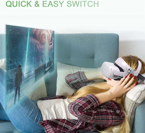 Vista 7 de Head Straps for Oculus Quest 2 with T2 Power Magnetic Connection Adjustable Elite Strap Replacement for VR Headset Enhanced Support and Reduce