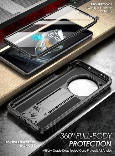 Vista 3 de Poetic Revolution - Funda compatible con OnePlus 12 5G (2024), protector de pantalla integrado (funciona con identificación de huellas dactilares)