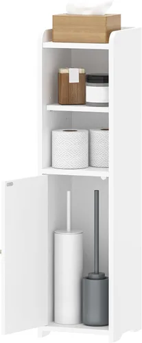 Vista 9 de Hzuaneri Gabinete de almacenamiento de baño pequeño, gabinetes estrechos de Blanco